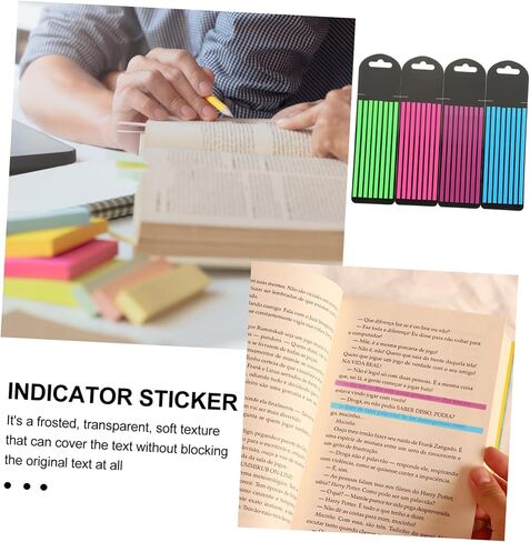 Reusable Highlight Strips of Pet Sticky Page Flags for Focused Reading and Annotation Fluorescent Notepaper for Students and Teachers in Saudi Arabia