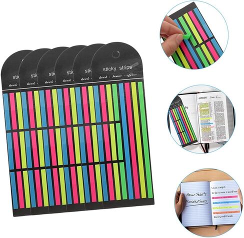 6pcs الكتب الفلورسنت علامات تبويب أدوات تمييز عاليةا لوازم التعليقات القابلة للإزالة in Kuwait