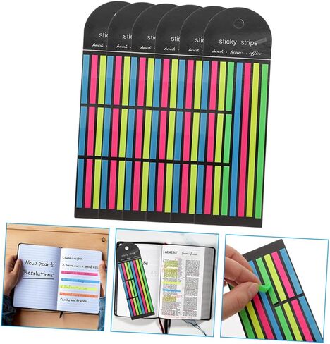 6pcs الكتب الفلورسنت علامات تبويب أدوات تمييز عاليةا لوازم التعليقات القابلة للإزالة in Kuwait