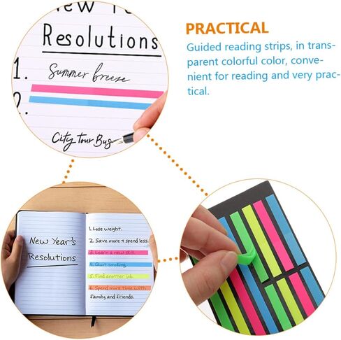 6pcs الكتب الفلورسنت علامات تبويب أدوات تمييز عاليةا لوازم التعليقات القابلة للإزالة in Kuwait