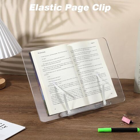 حامل الكتب الأكريليك Clear - حامل كتاب Cook Book قابل للضبط قابلة للطي للفنون ، كتاب الطبخ ، الحامل ، المجلة ، الكتب المدرسية (13.4 × 9.4inch) in Kuwait