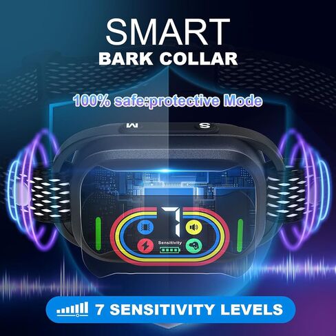 Bark Collar, Dog Bark Collar for Small Medium Dogs,Dog Barking Collar, Barking Collar for Small Dogs with 7 Levels of Adjustable Sensitivity and 9 Levels of Impact Strength in Saudi Arabia
