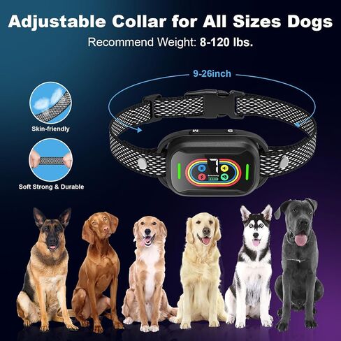 Bark Collar, Dog Bark Collar for Small Medium Dogs,Dog Barking Collar, Barking Collar for Small Dogs with 7 Levels of Adjustable Sensitivity and 9 Levels of Impact Strength in Saudi Arabia