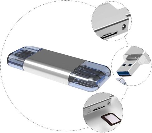 NUOBESTY 1pc USB-c Card Reader for Nm Cards Zinc Alloy Dual USB Memory Reader for Laptops and Smartphones Compact and Lightweight Design High-Speed Data for Go Use in Saudi Arabia