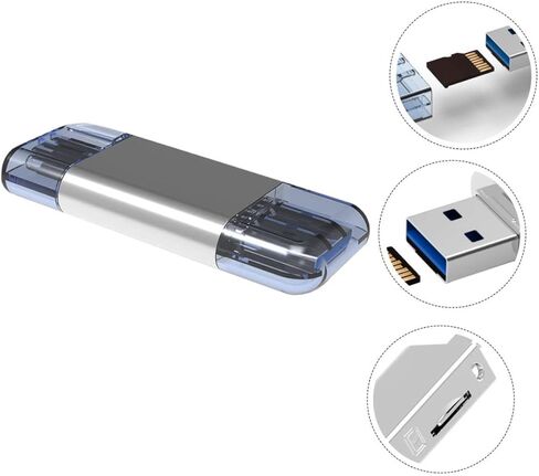 NUOBESTY 1pc USB-c Card Reader for Nm Cards Zinc Alloy Dual USB Memory Reader for Laptops and Smartphones Compact and Lightweight Design High-Speed Data for Go Use in Saudi Arabia
