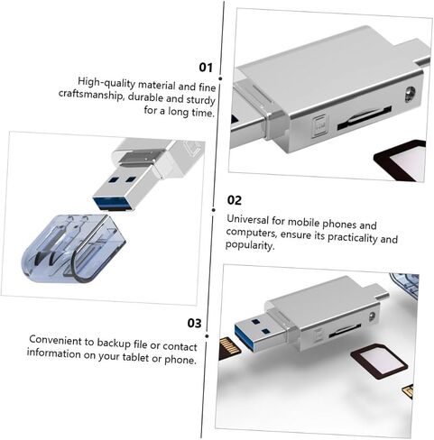 NUOBESTY 1pc USB-c Card Reader for Nm Cards Zinc Alloy Dual USB Memory Reader for Laptops and Smartphones Compact and Lightweight Design High-Speed Data for Go Use in Saudi Arabia