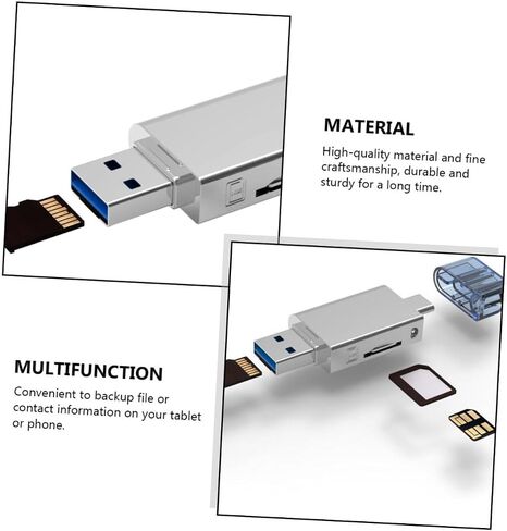 NUOBESTY 1pc USB-c Card Reader for Nm Cards Zinc Alloy Dual USB Memory Reader for Laptops and Smartphones Compact and Lightweight Design High-Speed Data for Go Use in Saudi Arabia