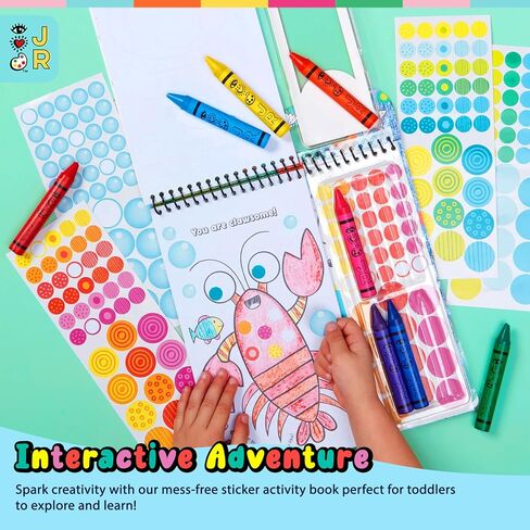 Bright Stripes Travel Art Kit for Kids Ages 3+ | Going Dotty Ocean Theme | Compact Coloring Set with Crayons, Stickers & Activity Book | Fun, Mess-Free Crafts for Toddlers and Preschoolers in Kuwait