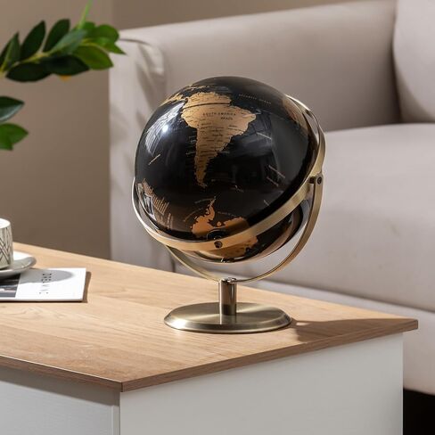 GOPLUS 9 بوصة معدنية أسود العالم غلوب ، 720 ° دوار الأرض الأرض مع المعادن ، لعبة التعلم التعليمي ، هدية تدريس للأطفال ، زخرفة سطح المكتب الحديثة للمنزل ، المكتب ، المدرسة in Saudi Arabia