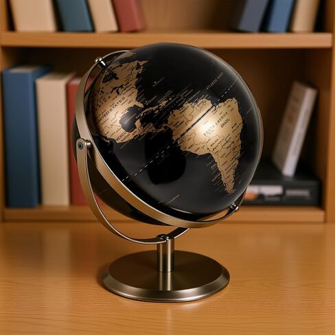 GOPLUS 9 بوصة معدنية أسود العالم غلوب ، 720 ° دوار الأرض الأرض مع المعادن ، لعبة التعلم التعليمي ، هدية تدريس للأطفال ، زخرفة سطح المكتب الحديثة للمنزل ، المكتب ، المدرسة in Saudi Arabia