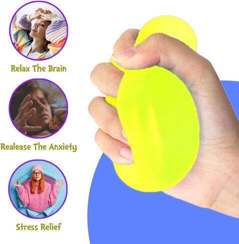 Square Stress Cube - Fidget Relief Toy for Kids & Adults Sensory Squishy Cube - Non Toxic, BPA-Free & Hypoallergenic- Anxiety & Stress Reliever for Home, Office & School 2.17inc (Yellow) in Saudi Arabia