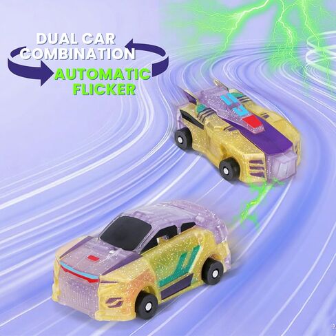 2-في 1 Transformation Dinosaur Car Toy-سيارات روبوت التصادم المغناطيسي للأطفال | لعبة تحول مثيرة للبنين والبنات | عيد ميلاد مثالي (التنين الذهبي) in Kuwait