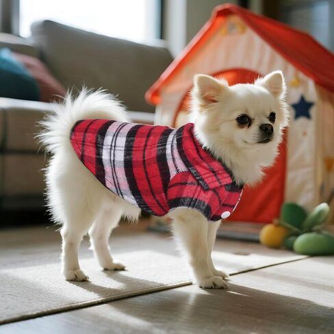 3 PCS Dog Closed Dlaid Dlaid Puppy Clother Button Up Cat Shirt for Small Pet Dogs Cat Cat Christmas (Medium) in Kuwait