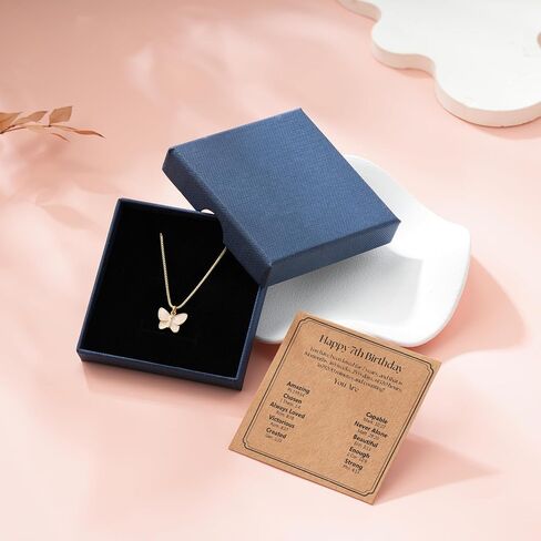 C-Leen Happy 5th 6th 8th 9th 10th 11th 13th 13th Homts for Girls Kids ، 18K Gold Butterful Netclace Homports for 5 6 7 8 9 10 11 12 13 Yearl Old Girls in Kuwait