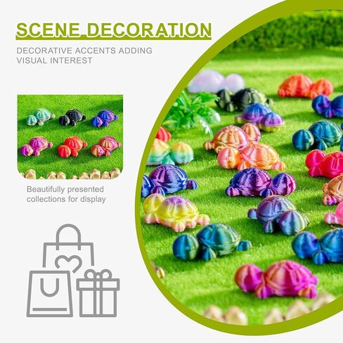 120pcs 3d المطبوعة مصغرة الحيوانات التماثيل التماثيل قوس قوس قزح التدرج مجموعة كبيرة لزخارف الحيوانات الأليفة المكتبية ، حديقة ، عرض المكتب ، ديكور الحيوانات المصغرة in Kuwait