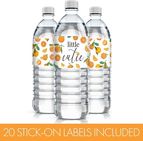 Little Cutie Baby Shower Water Bottle Labels, 24 Count in Saudi Arabia