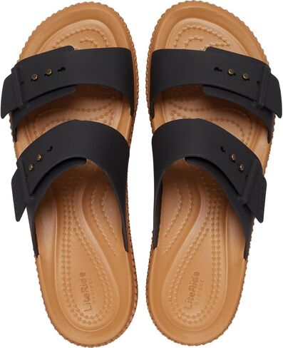 Crocs Women's Low Wedge Brooklyn Woven Buckle Black, 8 in Saudi Arabia