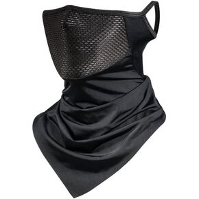 Cycling Mask with Ear Loops Neck Gaiter Balaclava Cover for Outdoors Breathable Ice Silk Head Cover for Men and Women