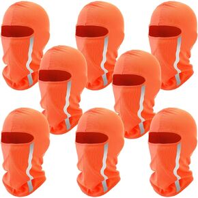 Blulu 8 Pcs Summer Balaclava UV Sun Protection Full Face Mask Ski Mask for Men Women with Reflective Strip Cooling Breathable