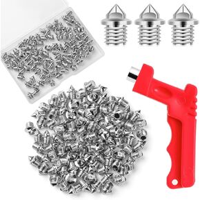 1/8 Inch Track Spikes, 50 Pcs Stainless Steel Pyramid Shoe Spikes with Spike Wrench, Cross Country Golf Shoe Fishing Spikes Replacement Spikes for Sports Short Running Shoes