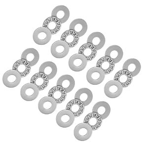 10pcs AXK0819 Thrust Needle Roller Bearings - [8mm x 19mm x 2mm] with Washer for Conveying Equipment Use, Chrome Steel