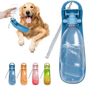 Vannon 19oz Dog Water Bottle, Collapsible Dog Travel Water Bottle, Portable Dog Water Dispenser with Foldable Drinking Cup Bowl for Walking, Hiking, Lightweight, Leak-Proof, BPA Free, Blue in Kuwait