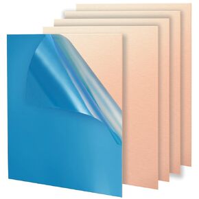 5 PCS 6" x 6" Pure Copper Sheet, 24 Gauge (0.51mm) Thick Copper Metal Sheet Film Attached Copper Plates, Protective Film on Both Sides, No Scratches for Jewelry, DIY Crafts, Repair