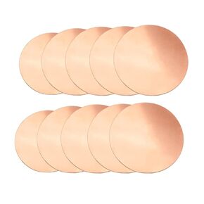 5 Pcs Pure Copper Round Plate, 18 Gauge 0.04" Thickness x 3" Diameter, Copper Metal Sheet for Crafts