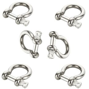 6PCS 1/2 Inch 304 Stainless Steel D Ring Shackles, Marine Grade Clevis Shackle, Anchor Shackle for Rigging, Traction Steel Wire, Chains Wirerope Lifting, 12 mm