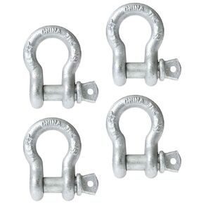 US Cargo Control 5/8 Inch Galvanized Screw Pin Anchor Shackles in a 10 Pack - Each with a 3.25 Ton Capacity