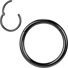 PunkTracker Titanium Surgical Steel Hinged Nose Rings Hoop 20G 18G 16G Septum Clicker Lip Rings Nose Helix Tragus Daith Rook Cartilage Earrings