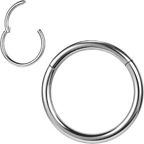 PunkTracker Titanium Surgical Steel Hinged Nose Rings Hoop 20G 18G 16G Septum Clicker Lip Rings Nose Helix Tragus Daith Rook Cartilage Earrings in Kuwait