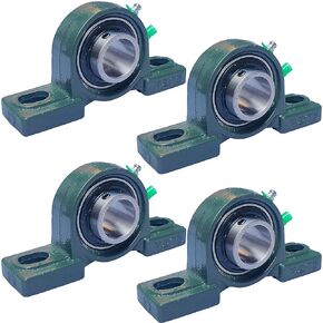 4 Pack UCP204-12 Pillow Block Mounted Ball Bearing - 3/4" Bore - Solid Cast Iron Base - Self Aligning …