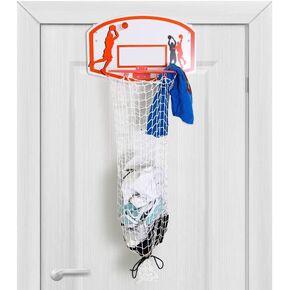 Bundaloo Basketball Laundry Hamper - Over The Door 2 In 1 Hanging Basketball Hoop Or Laundry Hamper Boys & Girls Room Decor - Fun Gift