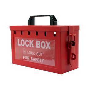 Lockout Tagout Group Lock Box, Advanced Loto Group Lock Box, Red Lock Box with 12 Locking Holes