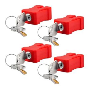4 Pack Electrical Plug Lockout Device with 2 Keys for Electrical Cord, Fits 2- and 3-Pronged Plugs,U. S Standard,Built-in Lock Cylinder