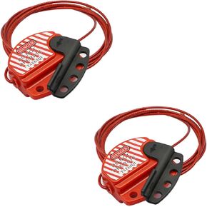 قفل كابل Tagout Lockout 2 Pack قفل كابل قابل للتعديل متوافق مع OSHA، طول 7.9 بوصة، مطلي بالفينيل، قفل كابل فولاذي in Kuwait