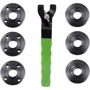 5/8"-11 Angle Grinder Flange Nut with Adjustable Spanner Wrench & Extension Shaft Connecting Rod kit Compatible with Bosch Dewalt Makita Ryobi Black Decker