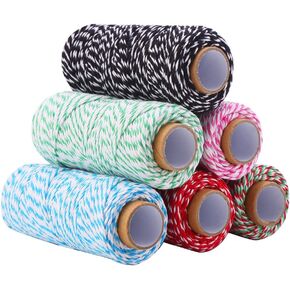 DECORA 328 Yard Bakers Twine Cord Cotton String Rope for Gift Wrapping, Arts Crafts Pack of 6