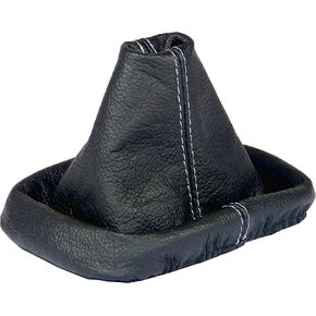 L & P Car Design Shift Boot Cover Genuine Leather Compatible with VW Golf MK4 4 IV for Bora MK4 for Jetta MK4 1997-2006 Manual Transmission Black