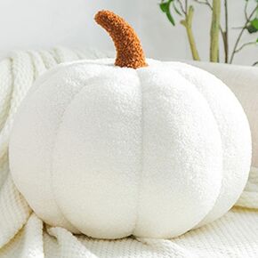 Halloween Pumpkin Pillow, Handmade Halloween Pumpkin Throw Pillow Decor, Halloween Plush Stuffed Halloween Pumpkin Shaped Decoration, for Home Decor Halloween Party Favors (8 inch, Green)