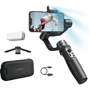hohem iSteady Mobile Plus Kit Smartphone Gimbal Stabilizer,3-Axis Phone Gimbal w/Fill Light,360° Infinite Rotation,Max Payload 280g,Android and iPhone Gimbal,YouTube TikTok Video Vlogging Stabilizer