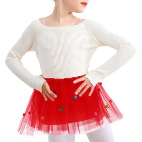 Tgirls توتو تنورة للنساء ثلاثية الأبعاد كرات بوم بوم تول التنانير الطبقات تنورة رقص موضة منتفخ زي تنورة للفتيات in Kuwait