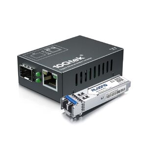 10G SFP+ Media Converter (Kit #33) with 10GBase-T Fiber Transceiver Reach 30 Meters and 10GBase-LR Fiber Module (10 km, SMF, 1310 nm)