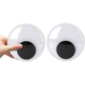 Axlksia 6 Inches Large Googly Eyes Self Adhesive, 2 Pcs Novelty Wiggle Giant Googly Eyes, Black White Big Googly Eyes for DIY Crafts Christmas Tree Decoration