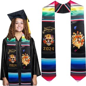 GraduatePro Mexican Graduation Stole/Scarf 72"，Adult Unisex Graduation Gifts Class of 2024