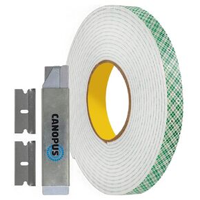 CANOPUS Double Sided Foam Tape for Craft and Card Making Projects, Heavy Duty Adhesive Mounting Tape 4016 (0.5in x 10yd)