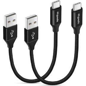 etguuds كابل USB C أرجواني 3.3 قدم شحن سريع، كابل من النوع C من النوع C مضفر USB إلى USB C متوافق مع Samsung Galaxy S23 S22 S21 S20 S10 S10E S9 A10e A32 Z Flip/Fold 5 4، Note 20 10 9، Pixel