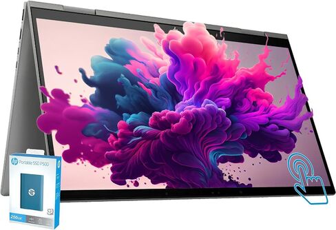 كمبيوتر محمول HP Envy 2 في 1 قابل للتحويل، شاشة لمس IPS مقاس 15.6 بوصة، معالج AMD Ryzen 5 7530U، لوحة مفاتيح بإضاءة خلفية، Wi-Fi 6، صوت Bang & Olufsen، عمر بطارية 13 ساعة، Windows 11 (ذاكرة الوصول العشوائي 64 جيجابايت | 1 تيرابايت PCIe SSD) in Kuwait
