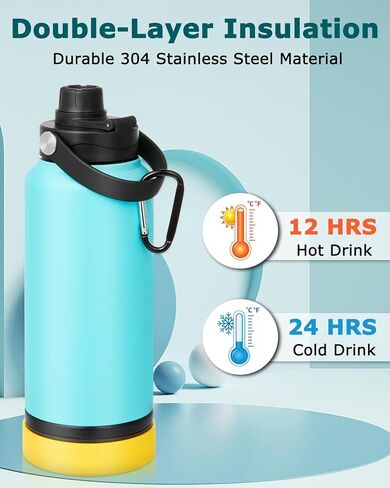 Portable Dog Water Bottle, 32OZ All-in-One Dog Water Bottle, with Dog Drinking Bowl & Food Bowl, Leak Proof, Double Vacuum Insulation, Dog Travel Water Bottle for Walking Hiking Camping in Kuwait